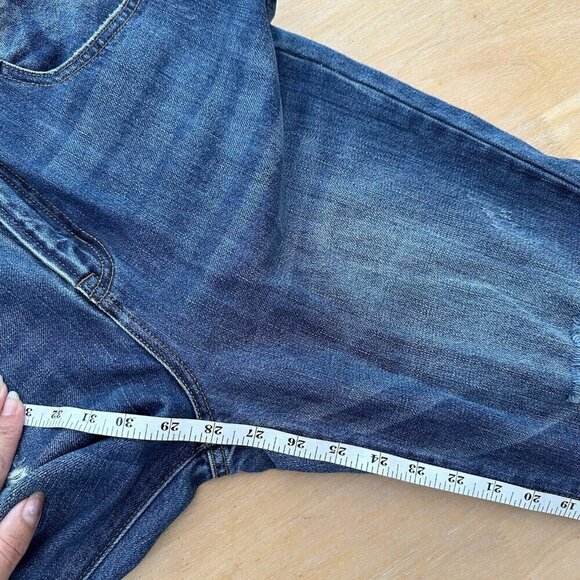 Risen Los Angeles Womens Jeans Elastic Waist 80s Y2K Distressed Denim Blue Sz 27 - Picture 12 of 12